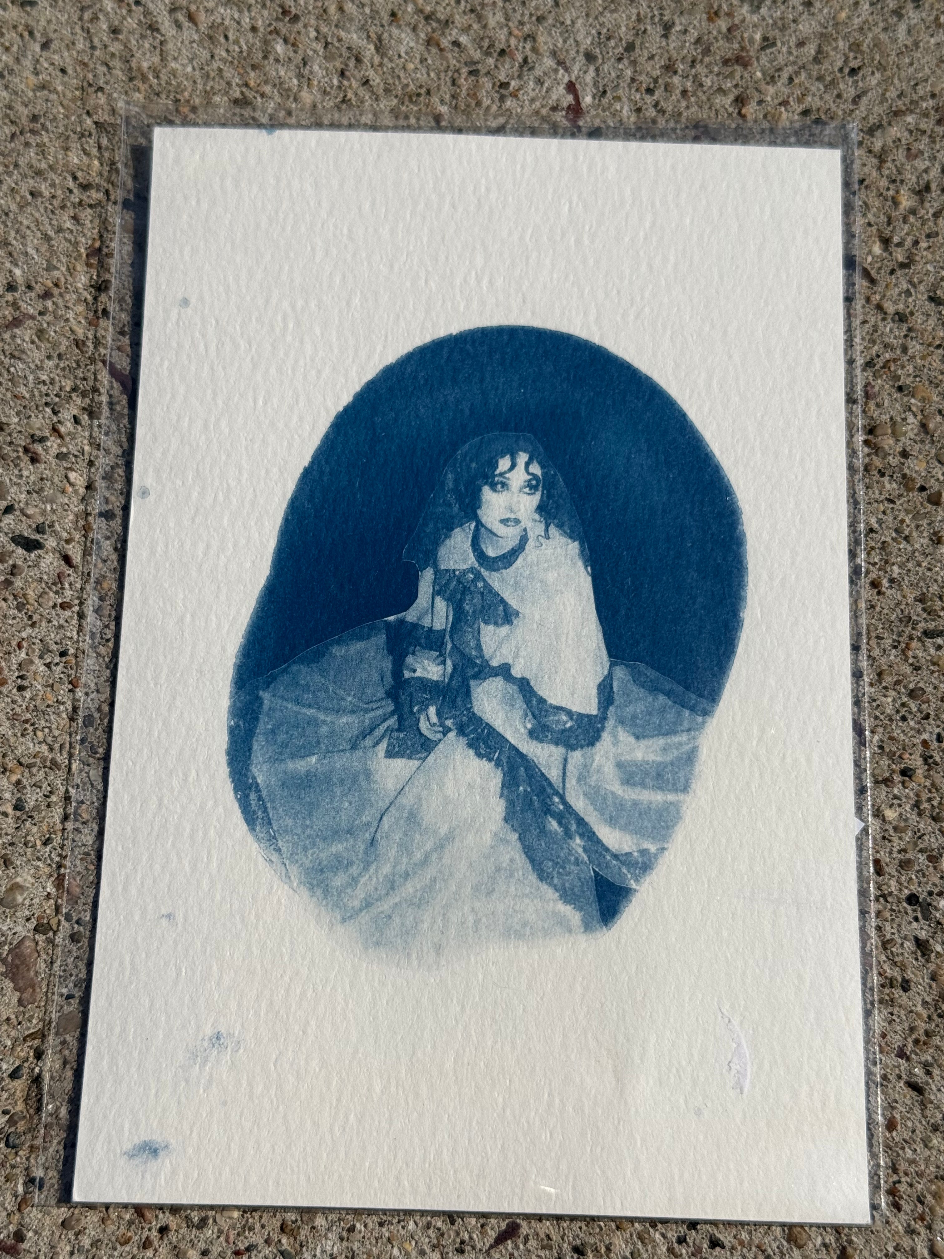 Chappell Roan 4x6 Cameo Cyanotype